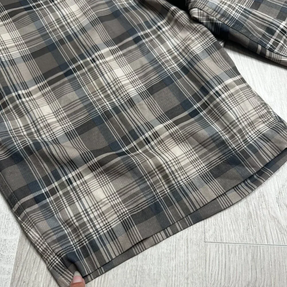 North Face Shorts Mens 40 Green Black Plaid Hiking Outdoor Cargo Performance Zip